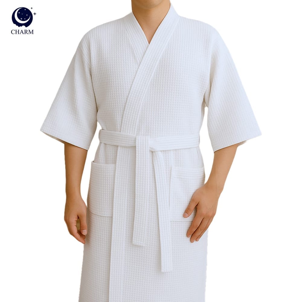 CHARM เสื้อคลุมอาบน้ำ ผ้าคอตตอนรังผึ้ง WAFFLE ฟรีไซซ์ (HOTEL BATHROBE)